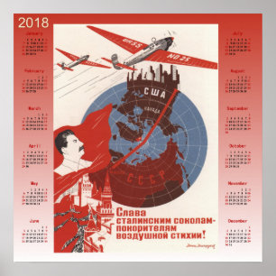 Calendar 2018 Soviet Polar 1937 Poster