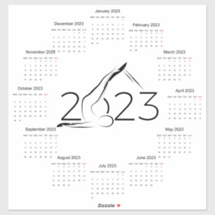 Calendar 2023 for Pilates instructor Large Clock C