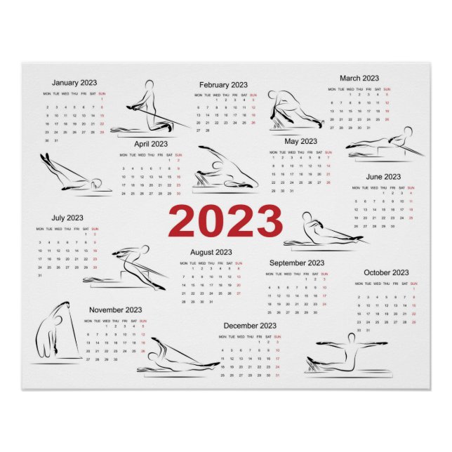 Calendar 2023 for Pilates instructor Poster (Front)