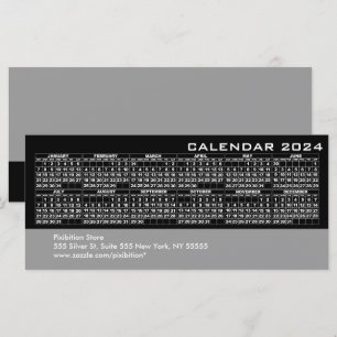Calendar 2024 Business Rack Card Black