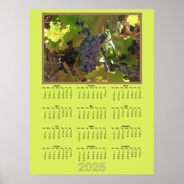 Calendar - 2025 Grapes on the Vine Poster (Front)