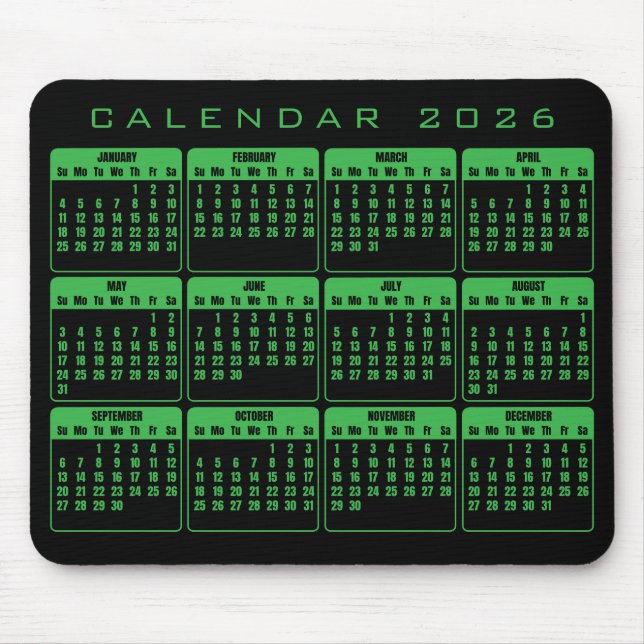 Calendar 2026 mouse pad (Front)