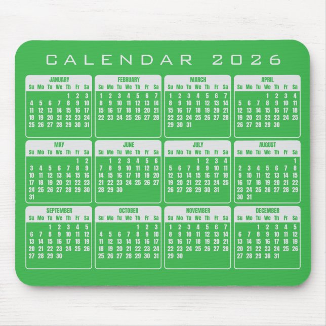 Calendar 2026 mouse pad (Front)