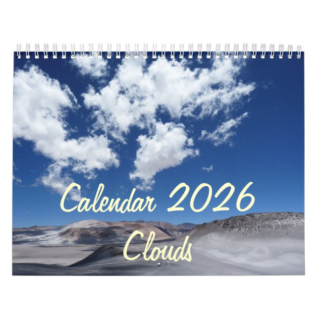 Calendar 2026 With Holidays - Clouds (Cover)