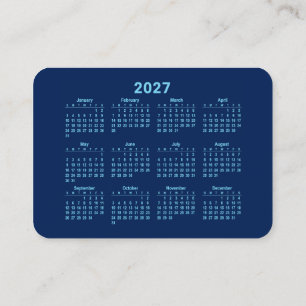 Calendar 2027 business card