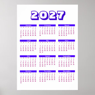 Calendar 2027 poster