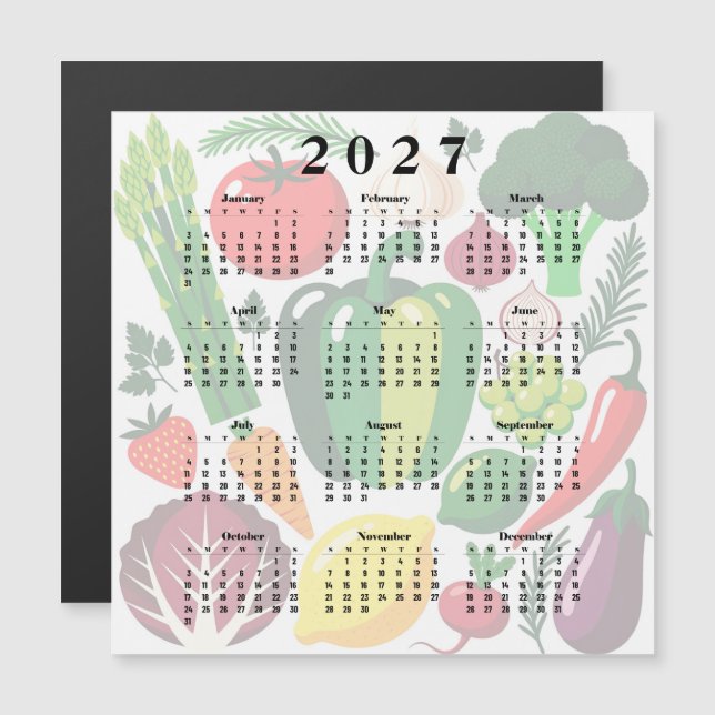  Calendar 2027 Vegetables (Front/Back)