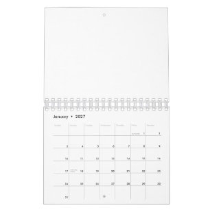 Calendar   5.5" x 7" Two Page Small White