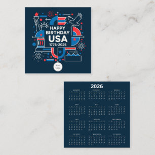 Calendar America’s 250th anniversary Square Business Card