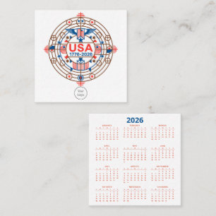 Calendar America’s 250th anniversary Square Business Card