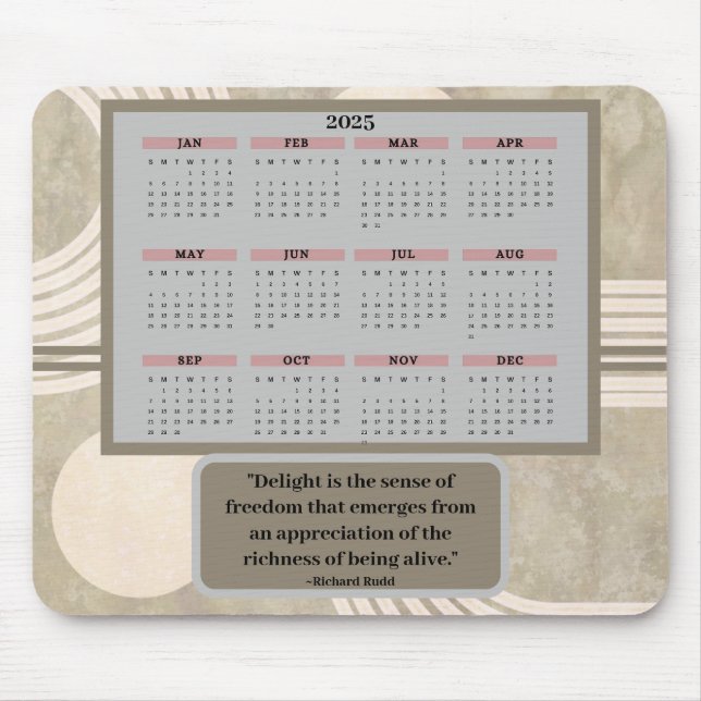 Calendar and Quote Mousepad (Front)