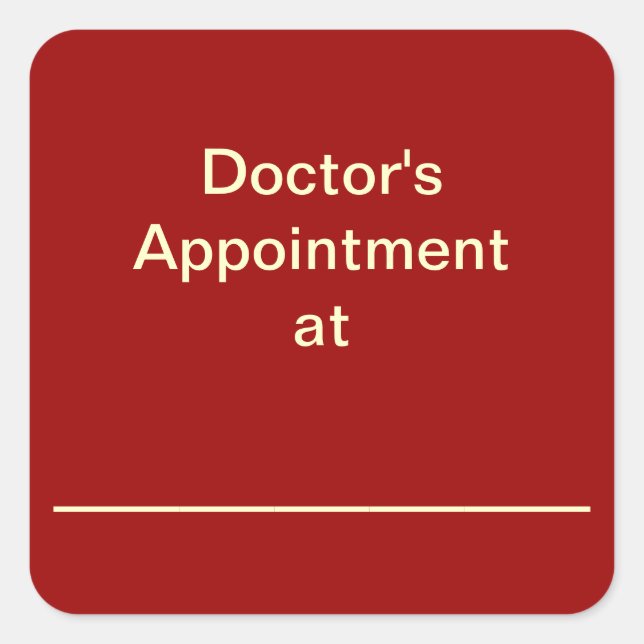 Calendar Appointment  Reminder Stickers (Red) (Front)