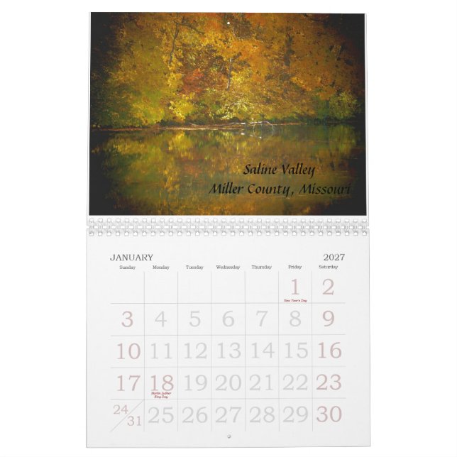 Calendar Autumn in the Ozarks (Jan 2027)