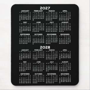 Calendar - black background - Vertical  Mouse Pad