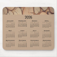 Calendar brown tree logs