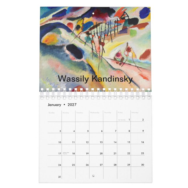 Calendar by 2025 (Jan 2027)