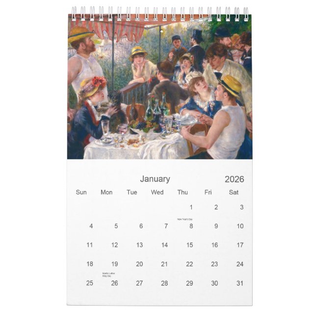 Calendar by Pierre-Auguste Renoir. (Jan 2026)