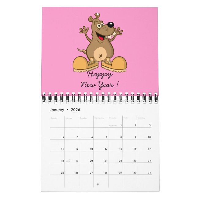 CALENDAR "cartoon art" (Jan 2026)