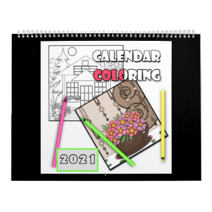 Calendar , colouring , 2021