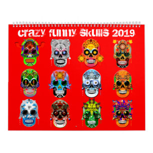 Calendar, Crazy Funny Skulls 2019 Calendar