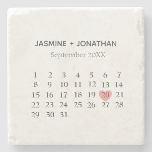 Calendar customize your speacial day stone coaster