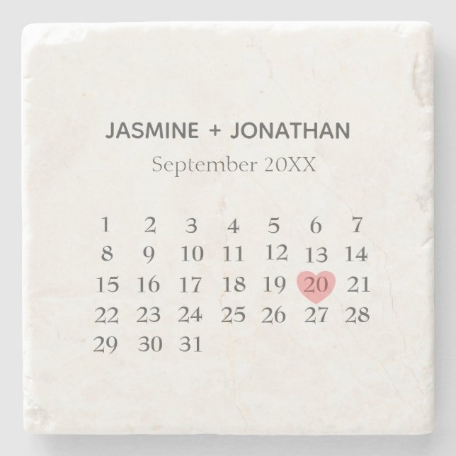 Calendar customize your speacial day    stone coaster (Front)