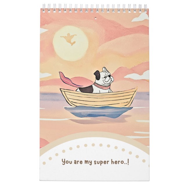 Calendar cute bulldog (Back)