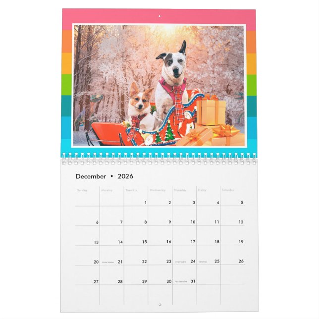 Calendar Cute Dogs & Dinosaurs (Dec 2026)