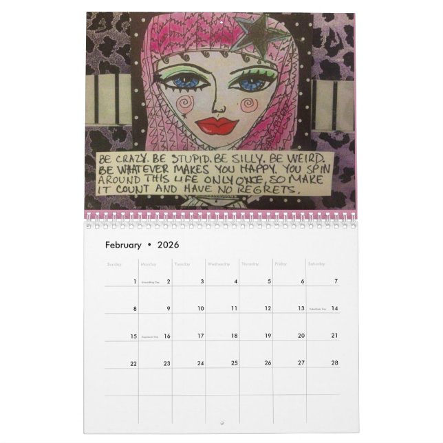CALENDAR FILLED WITH BAD GIRL ART (Feb 2026)
