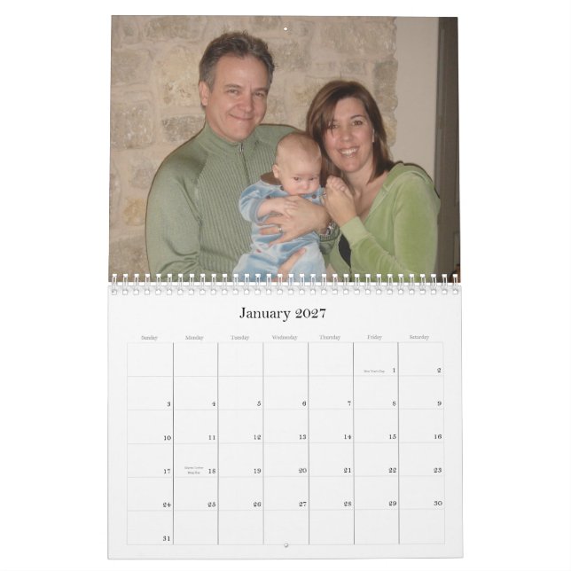 Calendar for Grandma Patsy (Jan 2027)