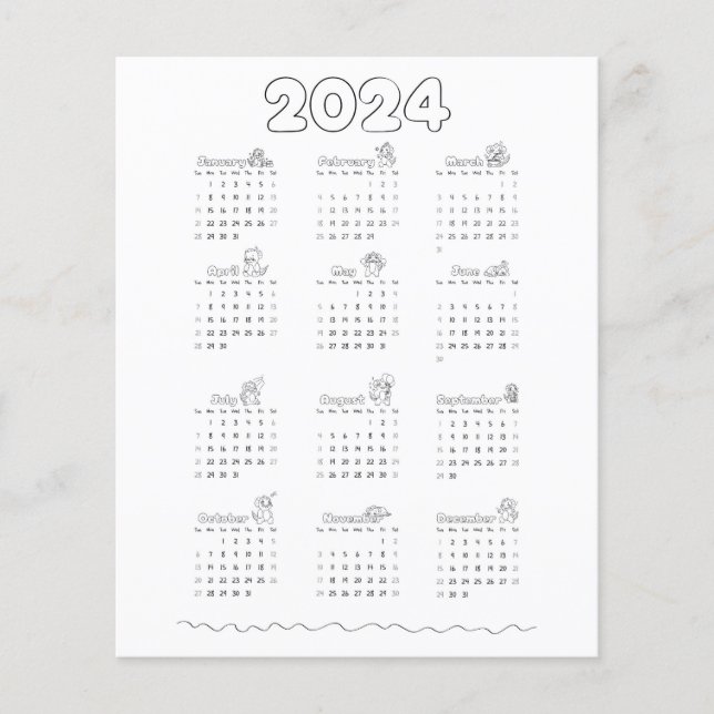 Calendar for year 2024 (Front)