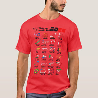 Calendar Formula race cars 2026 circuits colours w T-Shirt