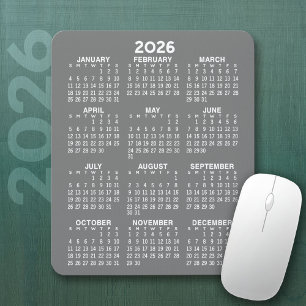 Calendar - gray background - Vertical Mouse Pad