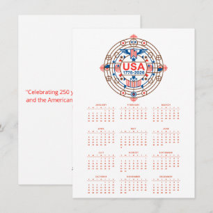 Calendar Happy Birthday USA 250 Holiday Card
