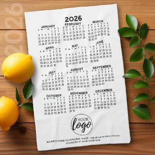 Calendar - logo, business promo kitchen towel
