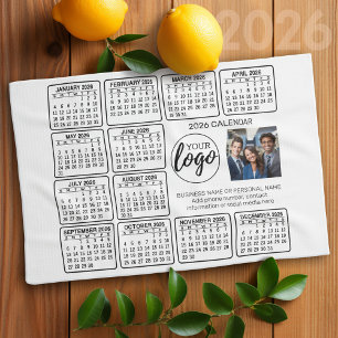 Calendar - logo, photo business kitchen towel