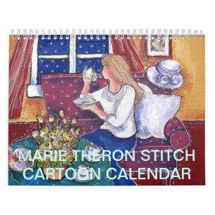 Calendar made with stitch cartoons by Marie Theron