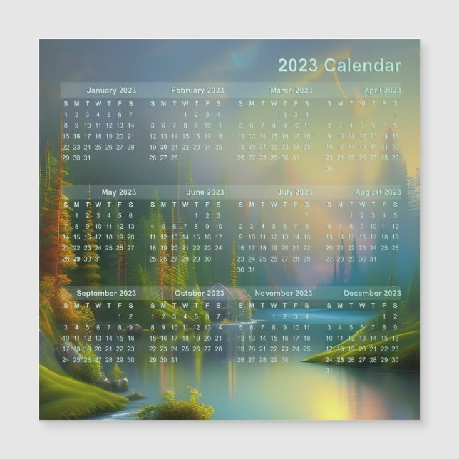 Calendar Magnet - Home Sweet Home in the woods     (Front)