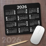 Calendar - modern black and white simple mouse pad<br><div class="desc">A calendar printed on a mousepad combines practicality with convenience, transforming a workspace essential into a time-management tool. This innovative design features a full-year or monthly calendar layout integrated into the mousepad’s surface, allowing users to track dates without cluttering their desk with an additional calendar. Made from durable, smooth materials,...</div>