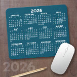 Calendar - modern blue and white simple mouse pad<br><div class="desc">A calendar printed on a mousepad combines practicality with convenience, transforming a workspace essential into a time-management tool. This innovative design features a full-year or monthly calendar layout integrated into the mousepad’s surface, allowing users to track dates without cluttering their desk with an additional calendar. Made from durable, smooth materials,...</div>