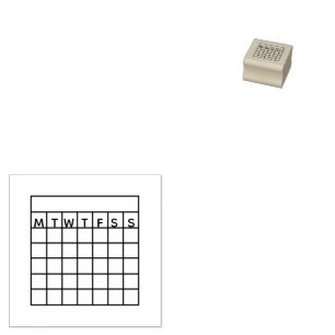 Calendar Monday Start Goal Habit Tracker Rubber Stamp
