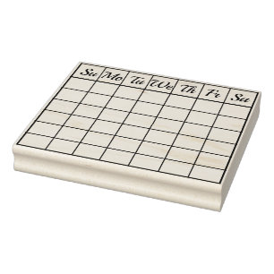 Calendar Month Customizable Check Board (Improved) Rubber Stamp