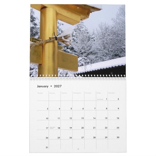 Calendar of Japanese Torii (Jan 2027)