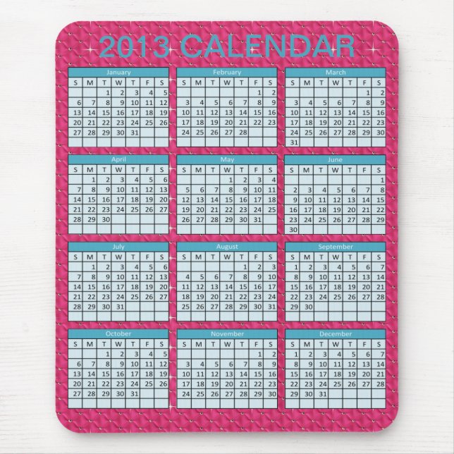 Calendar on a Mousepad (Front)