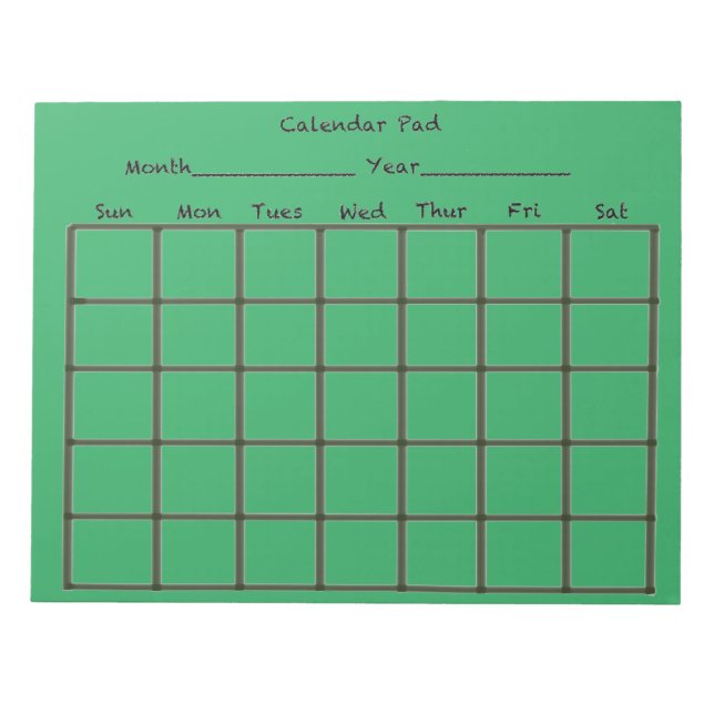Calendar Pad Green (Front)