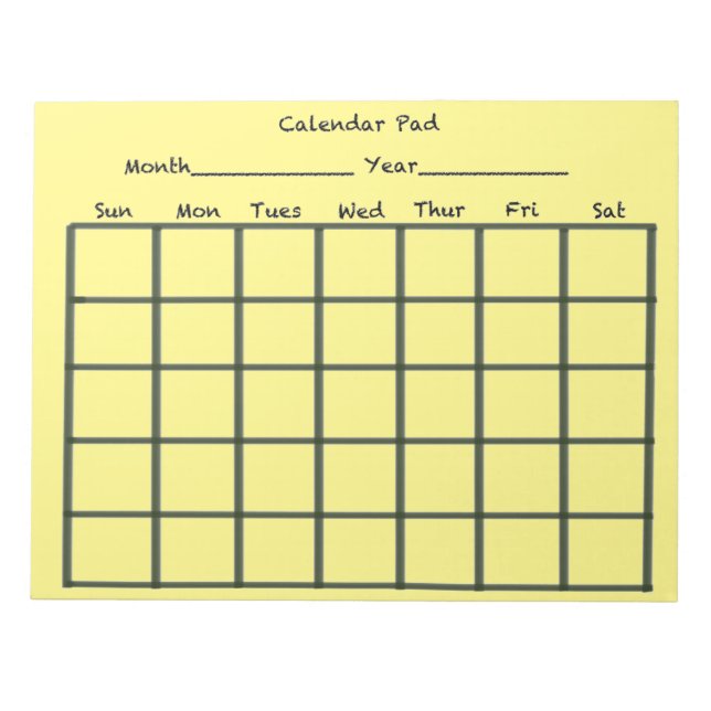 Calendar Pad Yellow (Front)