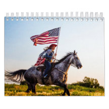 Calendar patriotic American flag