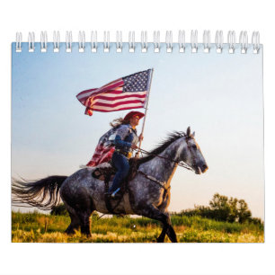 Calendar patriotic American flag