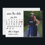 Calendar Photo Save the Date<br><div class="desc">This simple,   wedding save the date template features a clean,  modern design. Customize it with your information and make it uniquely yours! I offer this design as a postcard. 

To move the heart,  click personalize > scroll down > click "customize further".</div>