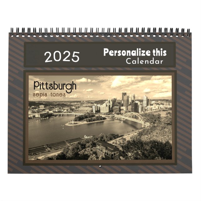 Calendar Pittsburgh Photos sepia-Personalize it (Cover)